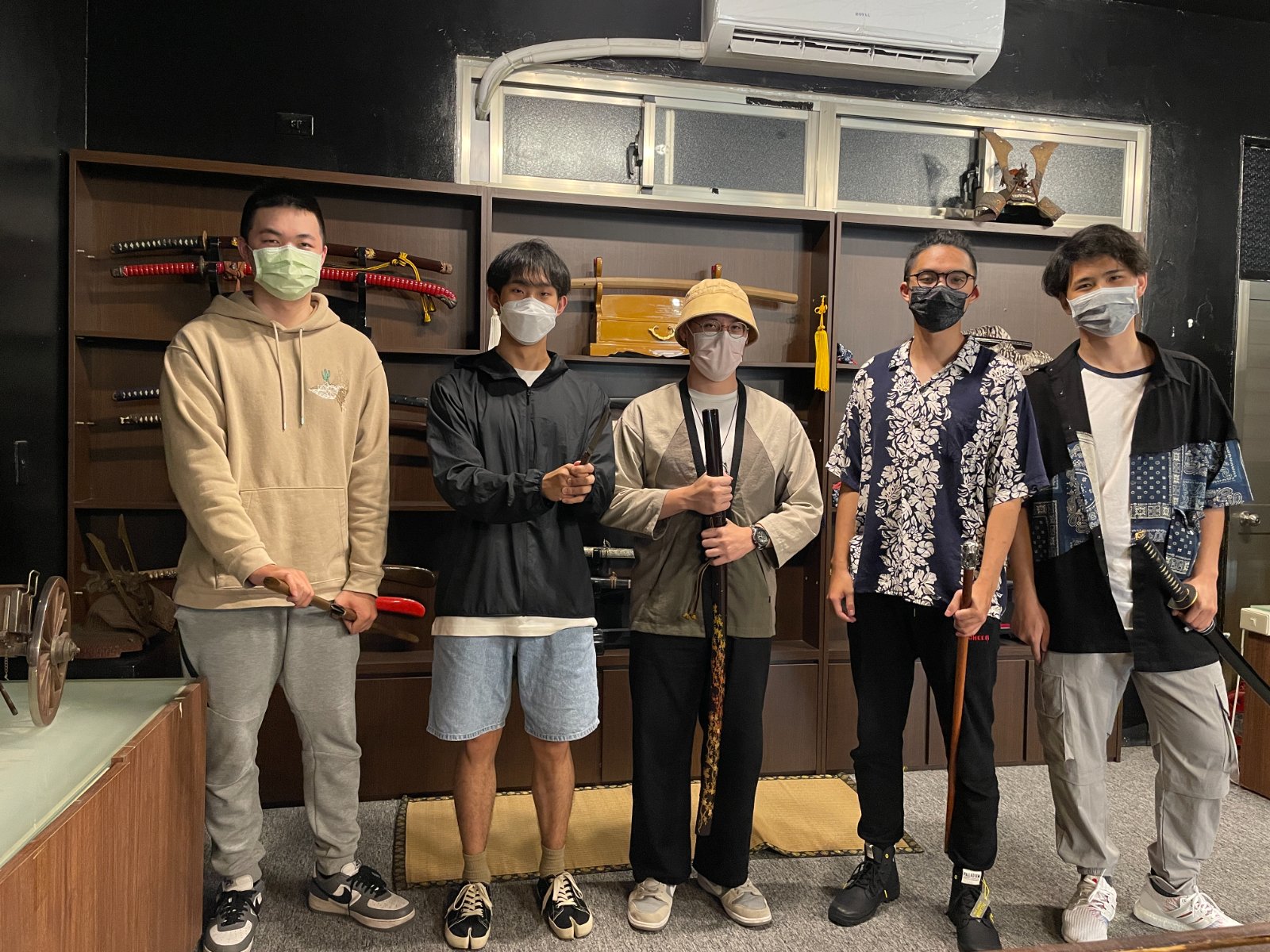The KNS mod team on-site at the partner katana studio